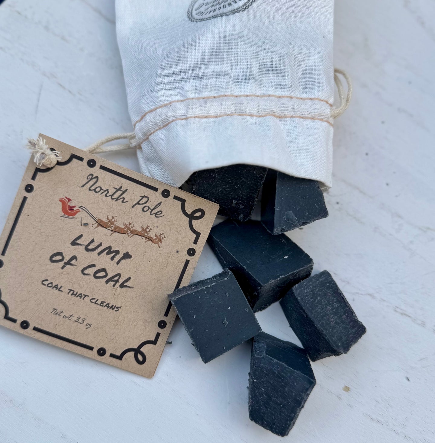 Lump of Coal-Handmade with 100% Natural oils - scented with Essential Oils | Christmas| naughty | Activated Charcoal|nice| Tea Tree & Lavender